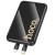 Kompaktowy powerbank 4w1 Hoco Q37 10000 mAh PD 20W / QC 22.5W z wbudowanymi kablami USB-C i Lightning – Czarny