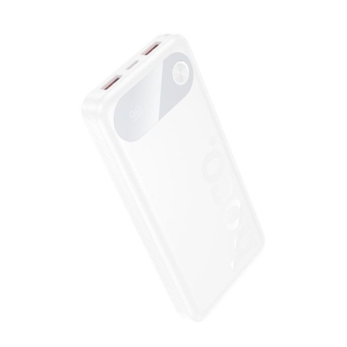 Smukły powerbank Hoco J154 10000 mAh PD 20W / QC 22.5W z wyświetlaczem LCD – Biały