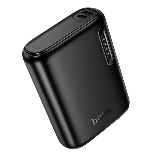 Kompaktowy powerbank kieszonkowy Hoco J158 5000 mAh 2A z wskaźnikiem LED – Czarny