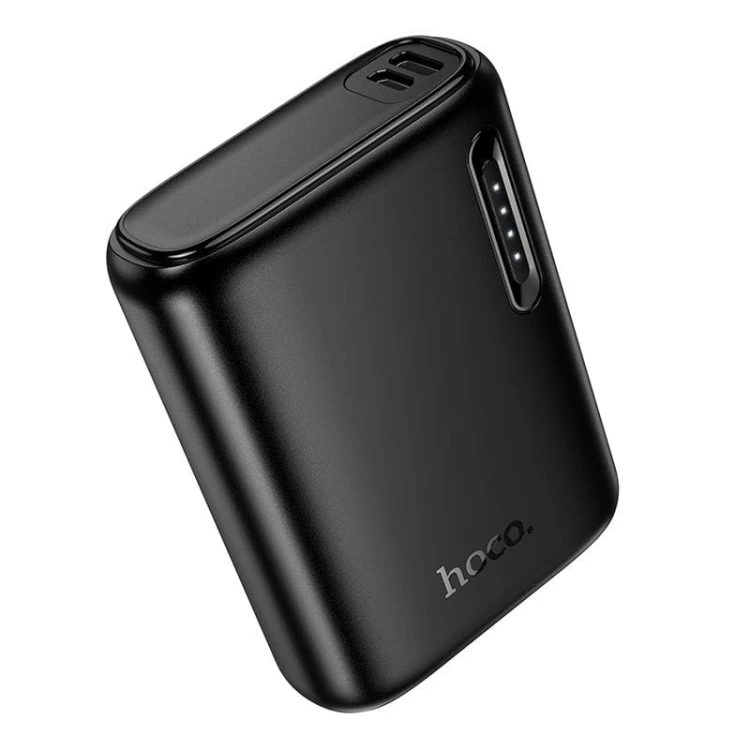 Kompaktowy powerbank kieszonkowy Hoco J158 5000 mAh 2A z wskaźnikiem LED – Czarny