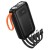 Kompaktowy powerbank 4w1 Hoco J151 10000 mAh 2A z wbudowanymi kablami i podwójną latarką LED – Czarny