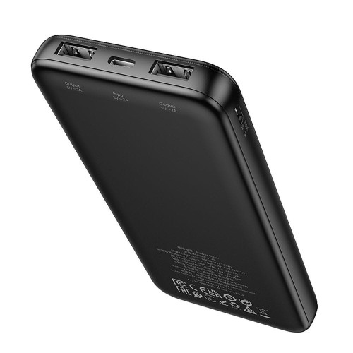 Ultrasmukły powerbank Hoco J128 10000 mAh 2A z wskaźnikiem LED – Czarny