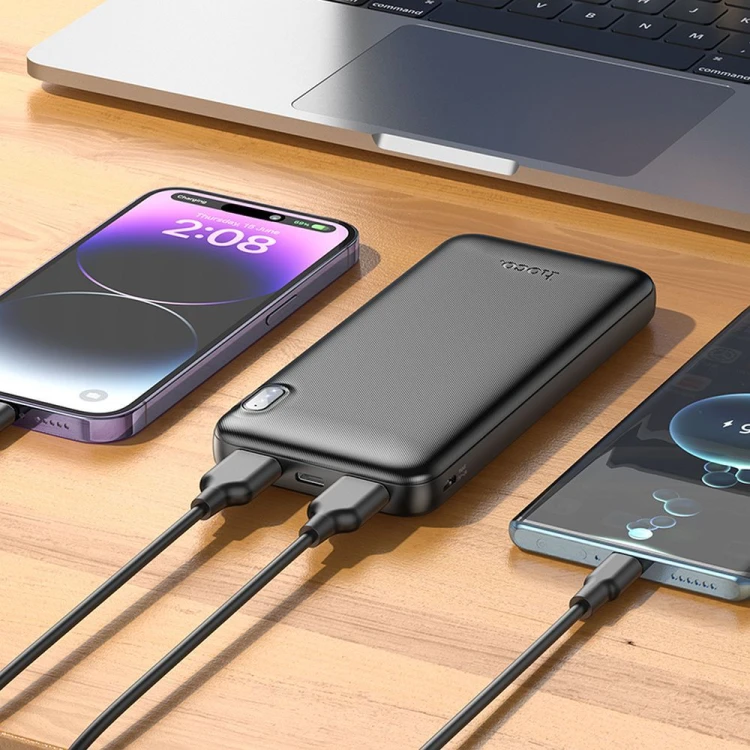 Ultrasmukły powerbank Hoco J128 10000 mAh 2A z wskaźnikiem LED – Czarny