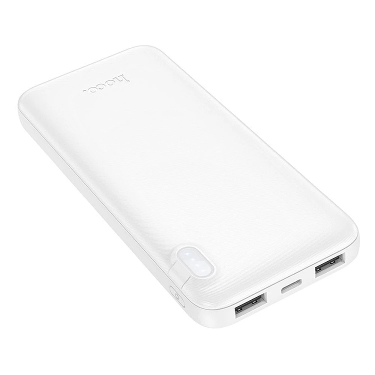 Ultrasmukły powerbank Hoco J128 10000 mAh 2A z wskaźnikiem LED – Biały