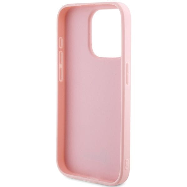 Etui Guess iPhone 14 Pro Saffiano Iridescent Script Różowe - Pokrowiec
