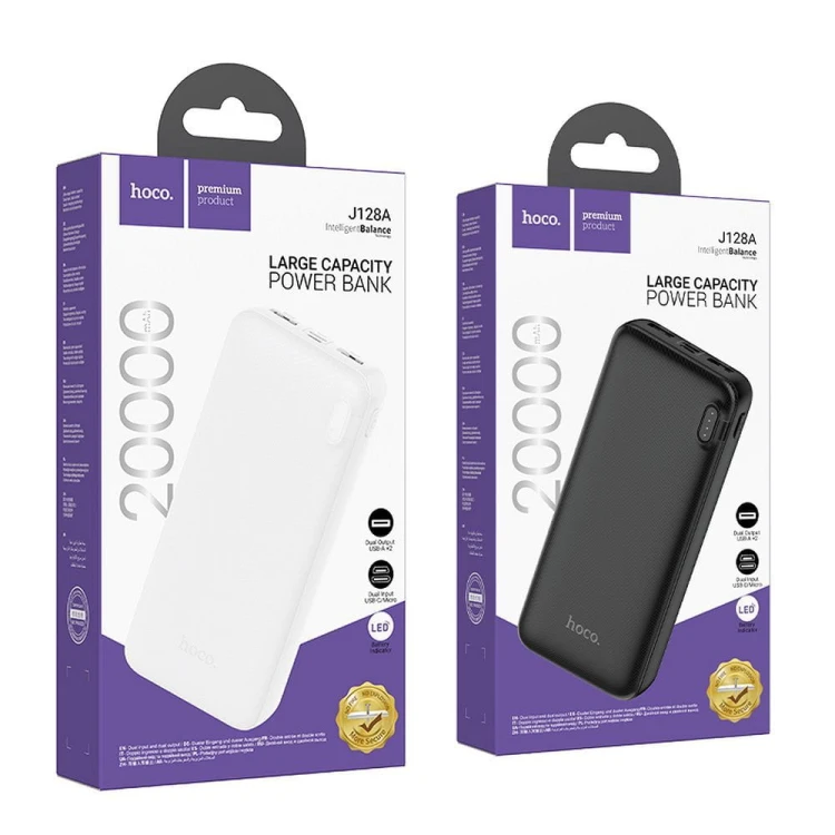 Potężny powerbank Hoco J128A 20000 mAh 2A z bezpiecznym ogniwem LiFePO4 – Czarny