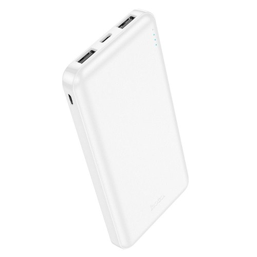 Niezawodny i smukły powerbank Hoco J100 10000 mAh 2.1A z wskaźnikiem LED – Biały