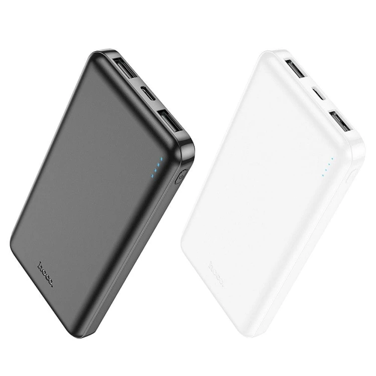 Niezawodny i smukły powerbank Hoco J100 10000 mAh 2.1A z wskaźnikiem LED – Biały