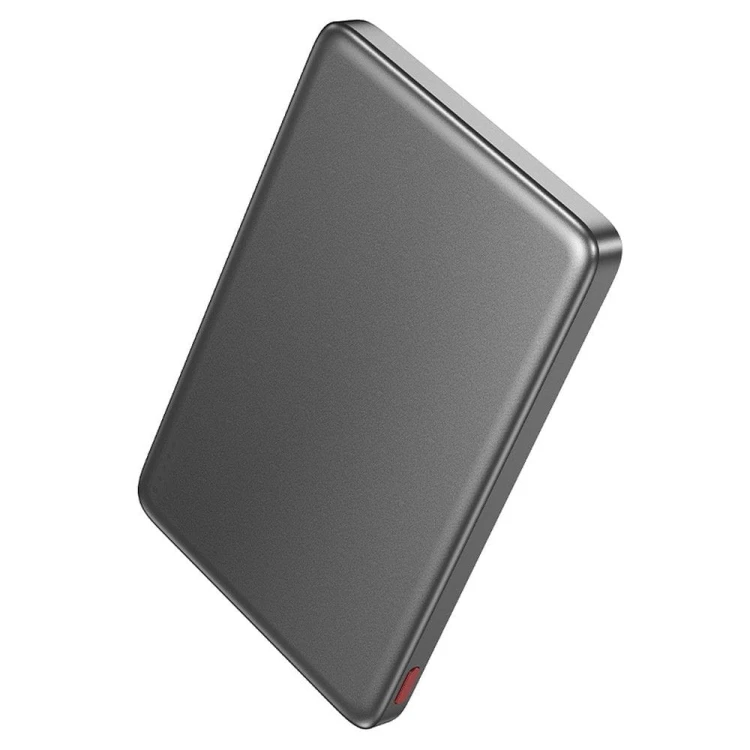 Kompaktowy powerbank z MagSafe Hoco Q26 5000 mAh PD 20W QC – Szary (ze złotym wykończeniem)