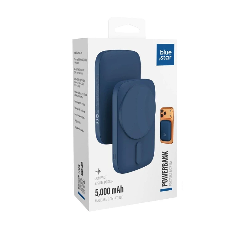 Ultra-lekki powerbank z MagSafe Blue Star Slim DG-P8 5000 mAh PD 20W – Granatowy