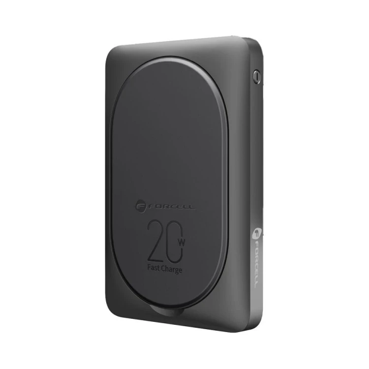 Kompaktowy powerbank z MagSafe i podpórką Forcell F-Energy MagStand F10K2 10000 mAh PD 20W QC 3.0 – Czarny
