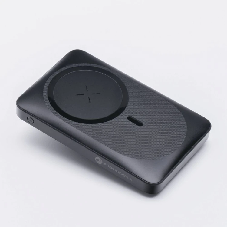 Kompaktowy powerbank z MagSafe i podpórką Forcell F-Energy MagStand F10K2 10000 mAh PD 20W QC 3.0 – Czarny
