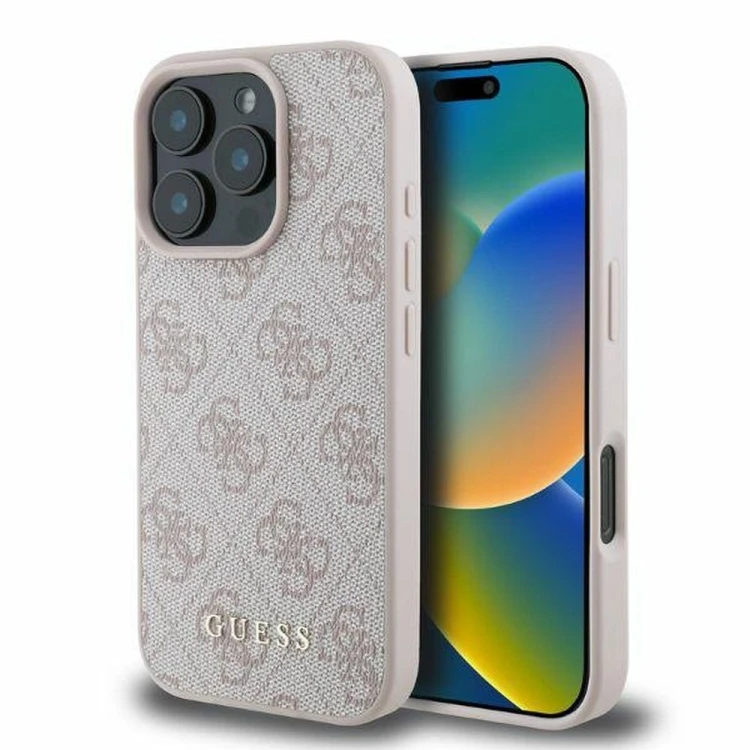 Etui Guess iPhone 16 Pro Max PU 4G Classic Różowe - Oryginalny Pokrowiec