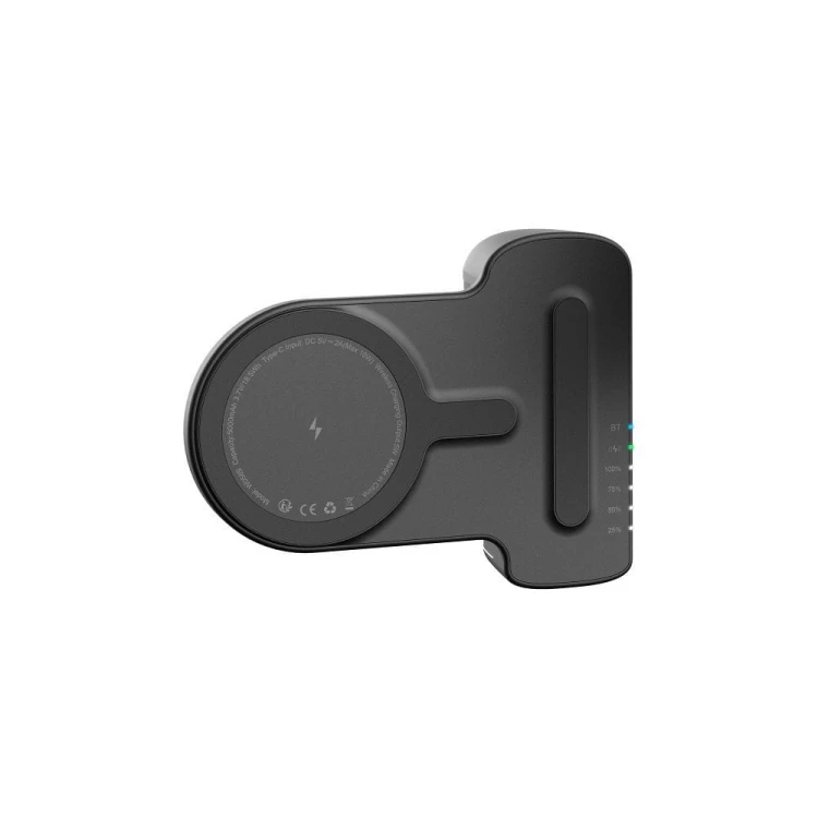 Innowacyjny powerbank 3w1 Veger Tourist (W0569) 5000 mAh PD / QC 3.0 20W z MagSafe i uchwytem fotograficznym Bluetooth – Czarny