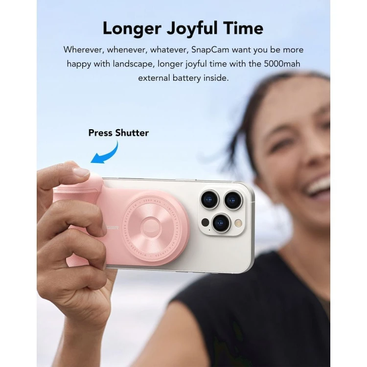 Innowacyjny powerbank 3w1 Veger Tourist (W0569) 5000 mAh PD / QC 3.0 20W z MagSafe i uchwytem fotograficznym Bluetooth – Czarny