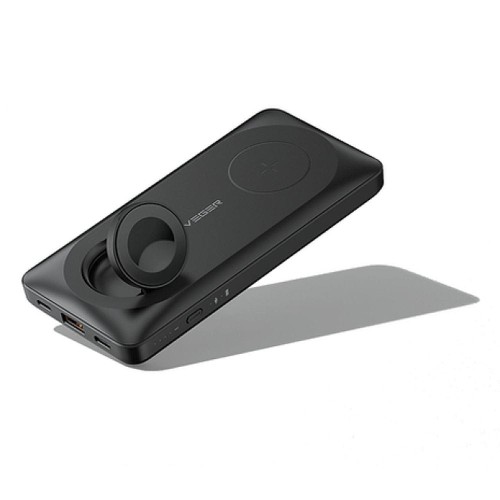 Multifunkcyjny powerbank 6w1 Veger MagMulti (W1156) 10000 mAh PD 3.0 / QC 3.0 22.5W z MagSafe i ładowarką Apple Watch – Czarny