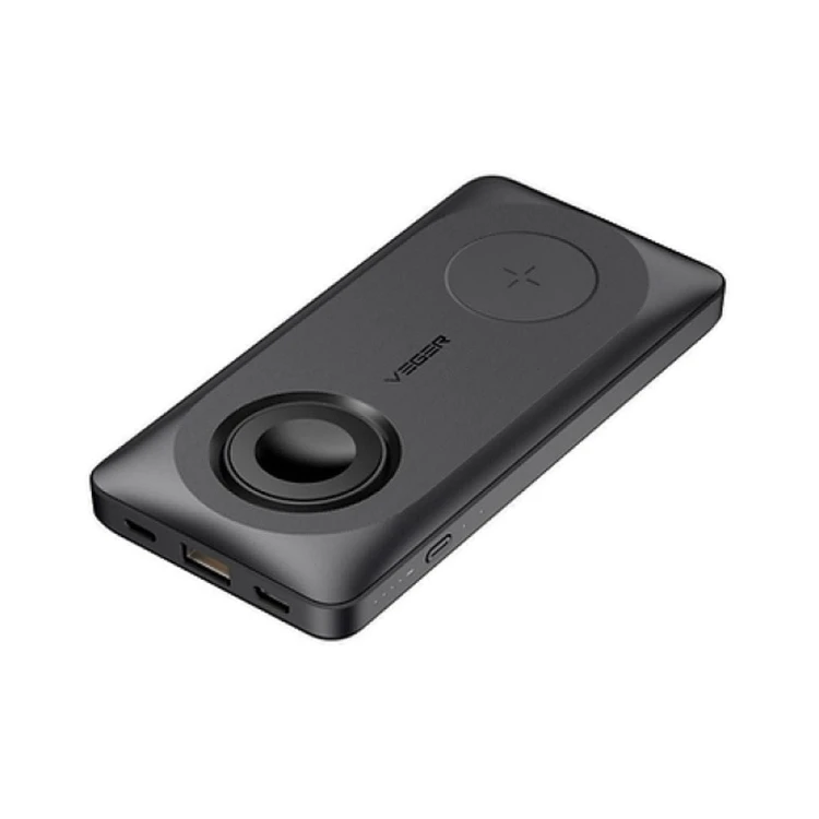 Multifunkcyjny powerbank 6w1 Veger MagMulti (W1156) 10000 mAh PD 3.0 / QC 3.0 22.5W z MagSafe i ładowarką Apple Watch – Czarny