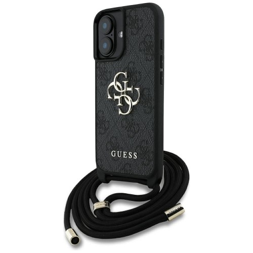 tui Guess iPhone 16 4G Big Logo Crossbody Czarne - Futerał ze Smyczą