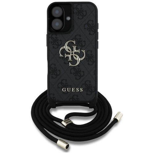 tui Guess iPhone 16 4G Big Logo Crossbody Czarne - Futerał ze Smyczą