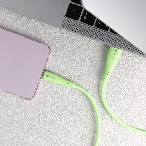 Elastyczny kabel silikonowy USB-A do USB-C Forcell F-Energy C342 66W 3A 1 m – Zielony