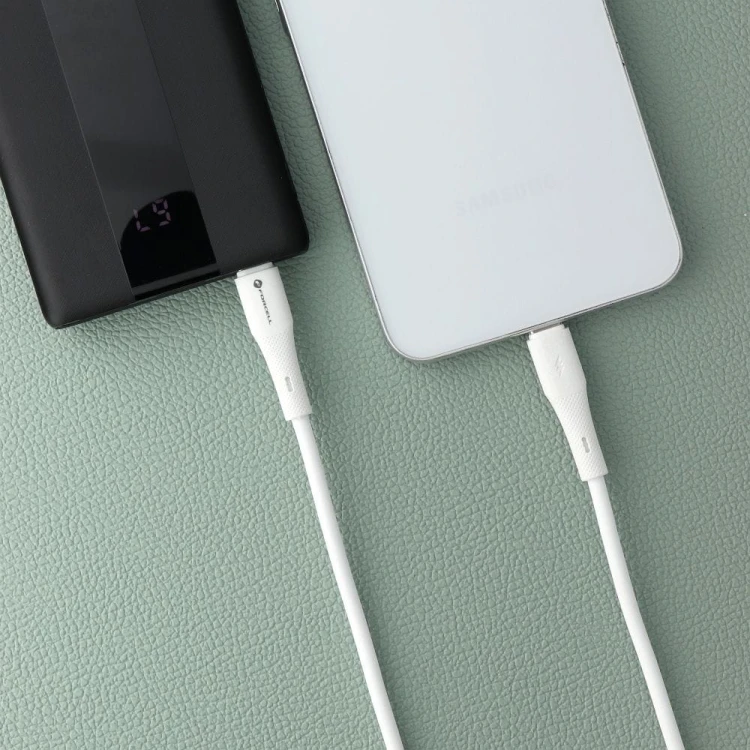 Elastyczny kabel silikonowy USB-C do USB-C Forcell F-Energy C347 100W 5A 1 m – Biały