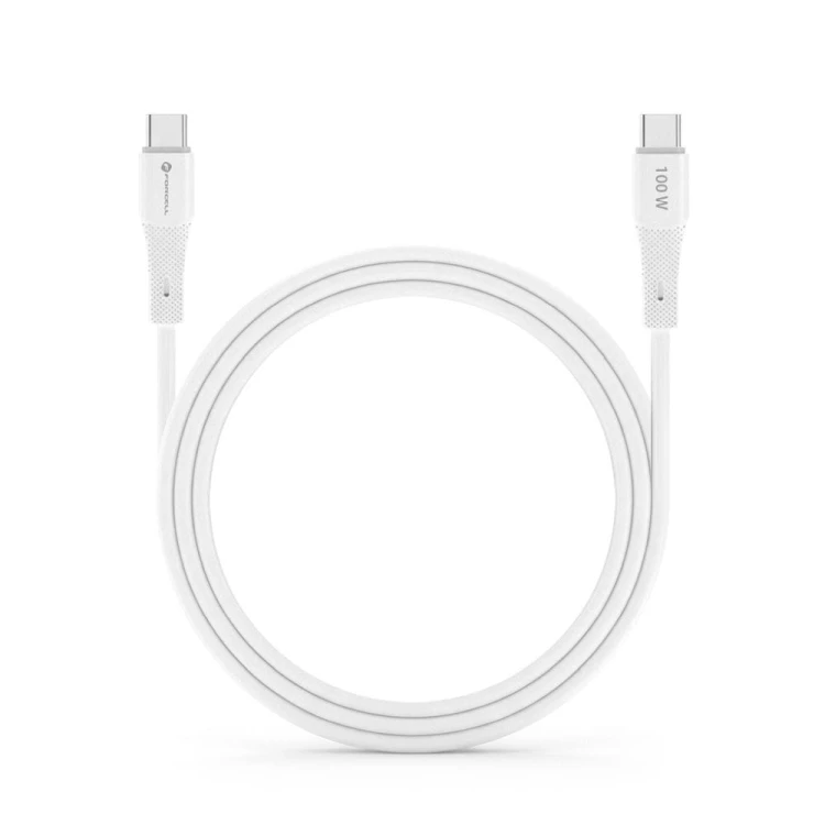 Elastyczny kabel silikonowy USB-C do USB-C Forcell F-Energy C347 100W 5A 1 m – Biały