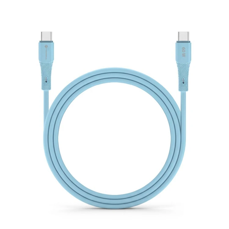Elastyczny kabel silikonowy USB-C do USB-C Forcell F-Energy C344 60W 3A 1 m – Niebieski