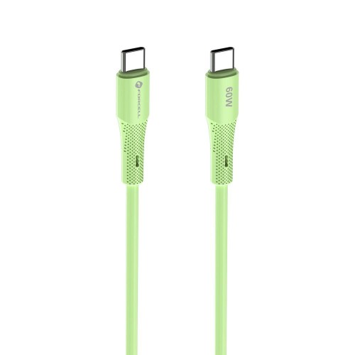 Elastyczny kabel silikonowy USB-C do USB-C Forcell F-Energy C344 60W 3A 1 m – Zielony