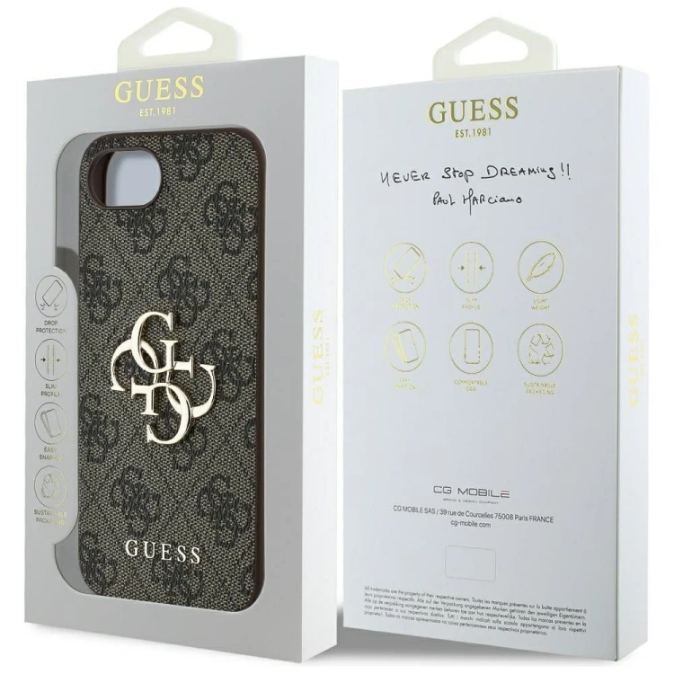 Etui Guess iPhone 16e / SE 4 2025 4G Big Logo Brązowe - Oryginalny Pokrowiec