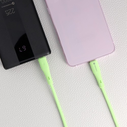 Elastyczny kabel silikonowy USB-C do USB-C Forcell F-Energy C347 100W 5A 1 m – Zielony