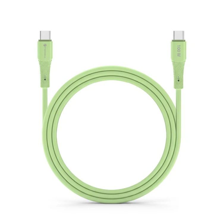 Elastyczny kabel silikonowy USB-C do USB-C Forcell F-Energy C347 100W 5A 1 m – Zielony