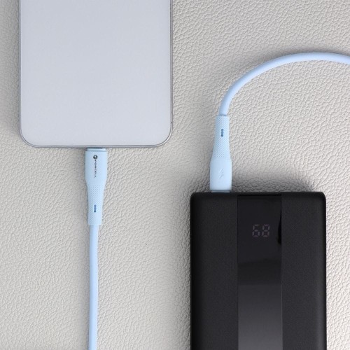 Elastyczny kabel silikonowy USB-C do USB-C Forcell F-Energy C347 100W 5A 1 m – Niebieski