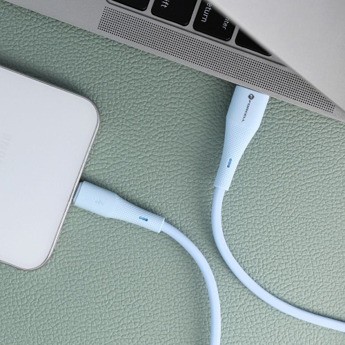 Elastyczny kabel silikonowy USB-A do USB-C Forcell F-Energy C342 66W 3A 1 m – Niebieski