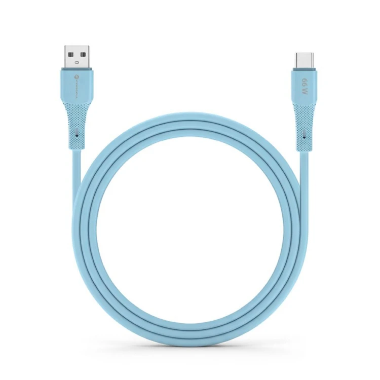 Elastyczny kabel silikonowy USB-A do USB-C Forcell F-Energy C342 66W 3A 1 m – Niebieski