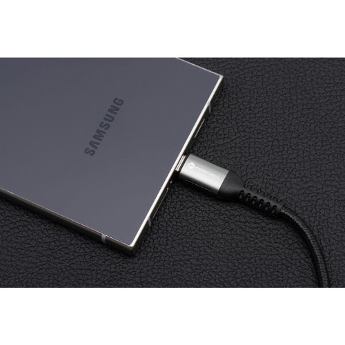 Wytrzymały kabel w oplocie nylonowym USB-C do USB-C Forcell F-Energy C260 100W 5A 0,5 m – Czarny Cafule