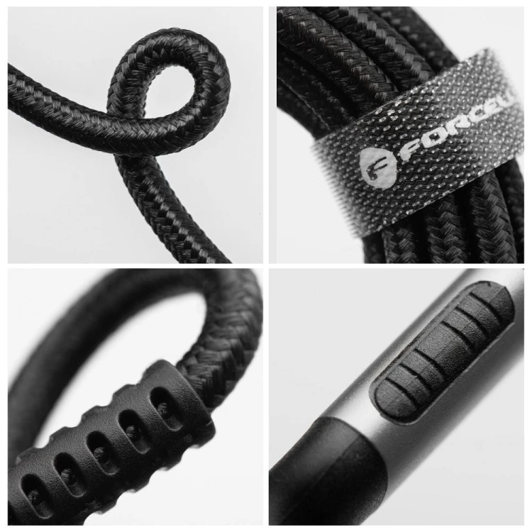 Wytrzymały kabel w oplocie nylonowym USB-C do USB-C Forcell F-Energy C260 100W 5A 0,5 m – Czarny Cafule