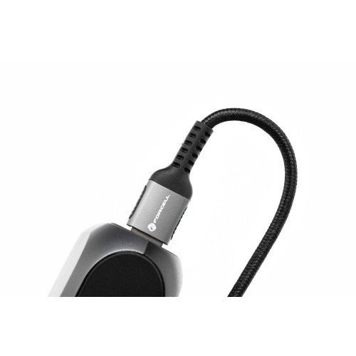 Ultrakrótki kabel w oplocie nylonowym USB-A do USB-C Forcell F-Energy C256 66W 3A 0,25 m – Czarny Cafule