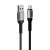 Ultrakrótki kabel w oplocie nylonowym USB-A do USB-C Forcell F-Energy C256 66W 3A 0,25 m – Czarny Cafule
