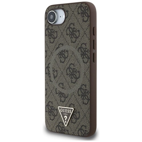 Etui Guess iPhone 16e / SE 4 2025 4G Ring Triangle Brązowe - Pokrowiec MagSafe