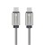 Pancerny kabel w oplocie ze stali nierdzewnej USB-C do USB-C Forcell F-Energy C237 60W 3A 2 m – Srebrny