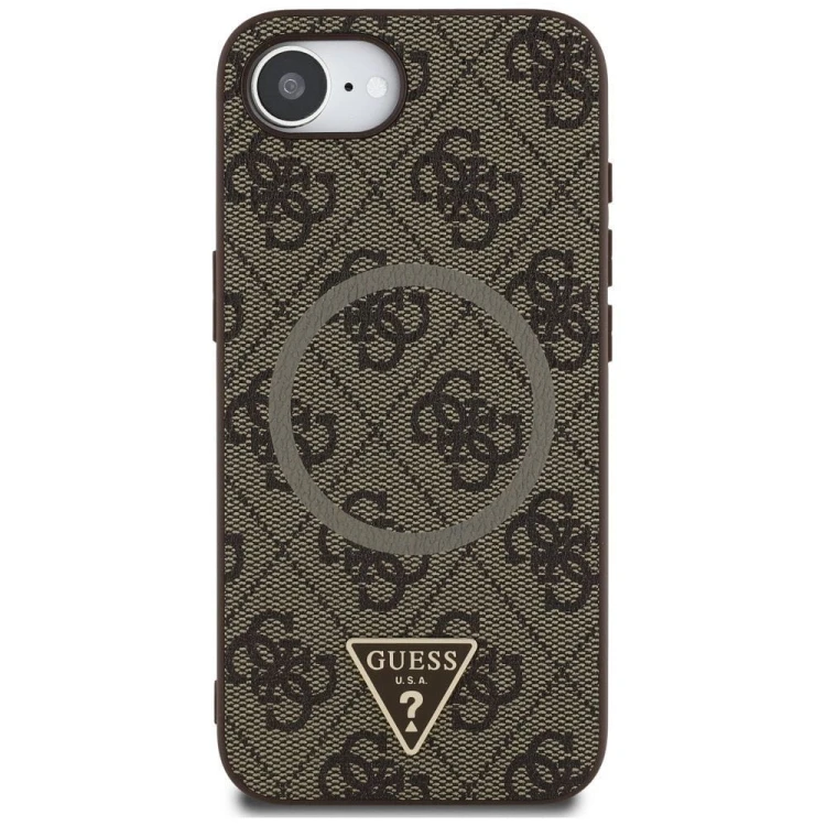 Etui Guess iPhone 16e / SE 4 2025 4G Ring Triangle Brązowe - Pokrowiec MagSafe