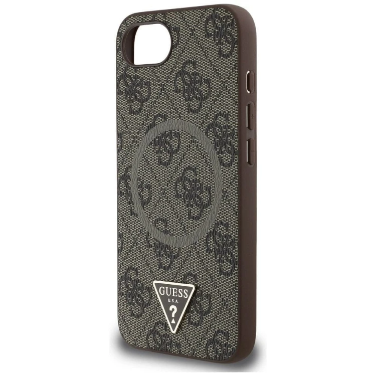 Etui Guess iPhone 16e / SE 4 2025 4G Ring Triangle Brązowe - Pokrowiec MagSafe
