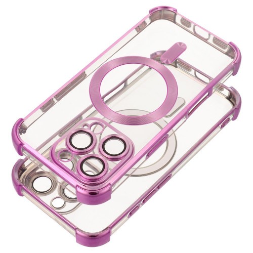 Wzmocnione etui pancerne do iPhone 17 Pro Max / 18 Pro Max Antishock Electro zgodne z MagSafe – Purpurowe