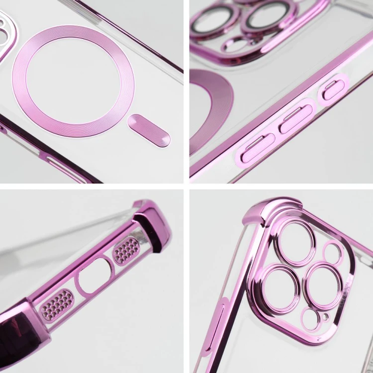 Wzmocnione etui pancerne do iPhone 17 Pro Max / 18 Pro Max Antishock Electro zgodne z MagSafe – Purpurowe