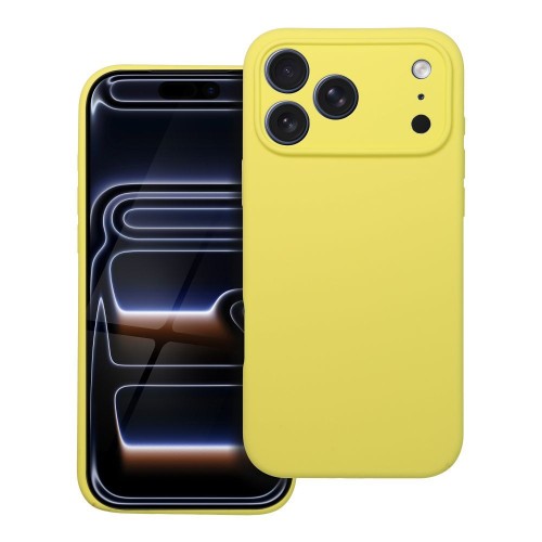 Grube matowe etui silikonowe do iPhone 17 Pro Max / 18 Pro Max Silicone 2mm z pełną ochroną aparatu – Żółte