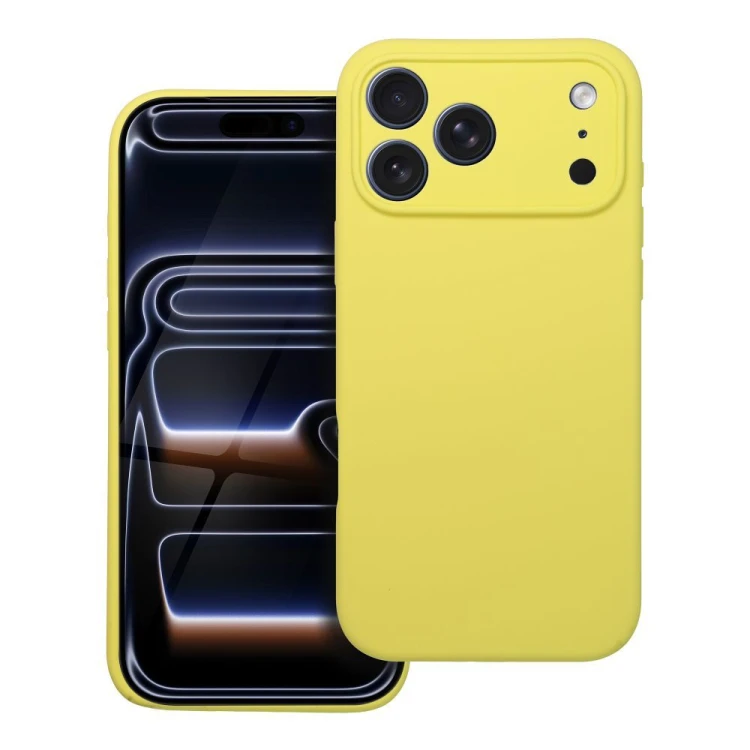 Grube matowe etui silikonowe do iPhone 17 Pro Max / 18 Pro Max Silicone 2mm z pełną ochroną aparatu – Żółte