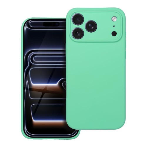 Grube matowe etui silikonowe do iPhone 17 Pro Max / 18 Pro Max Silicone 2mm z pełną ochroną aparatu – Miętowe