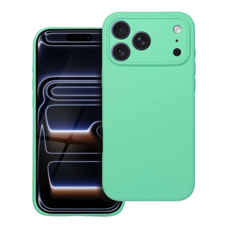 Grube matowe etui silikonowe do iPhone 17 Pro Max / 18 Pro Max Silicone 2mm z pełną ochroną aparatu – Miętowe