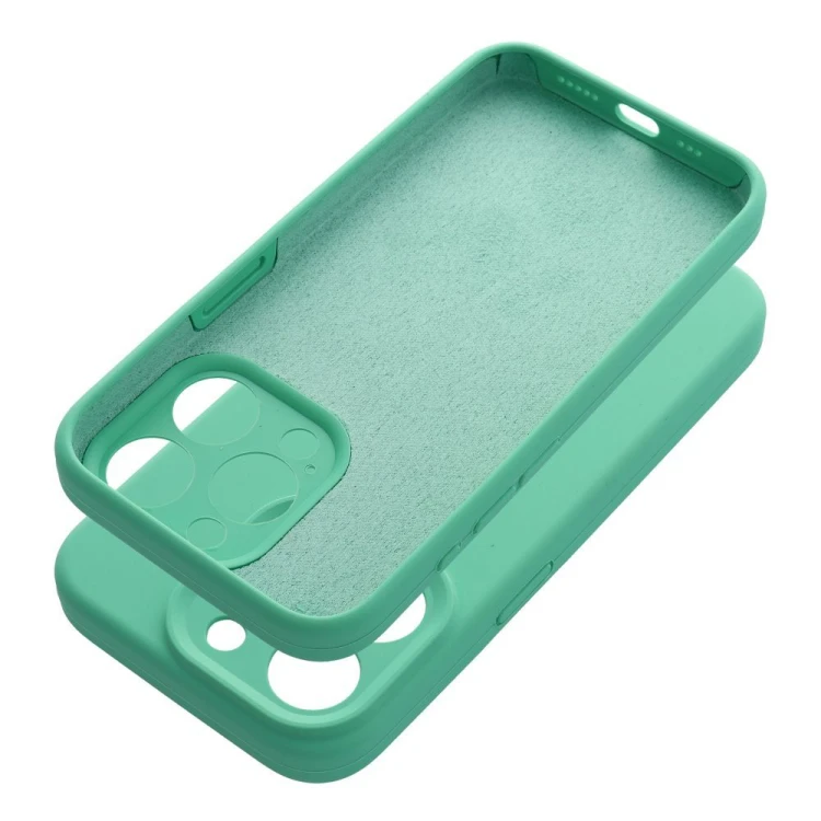 Grube matowe etui silikonowe do iPhone 17 Pro Max / 18 Pro Max Silicone 2mm z pełną ochroną aparatu – Miętowe