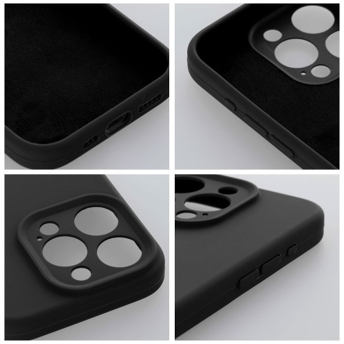Grube matowe etui silikonowe do iPhone 17 Pro Max / 18 Pro Max Silicone 2mm z pełną ochroną aparatu – Czarne